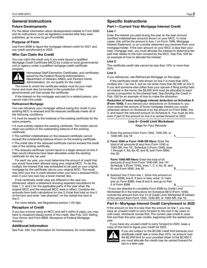 Irs 2022 Form 8396