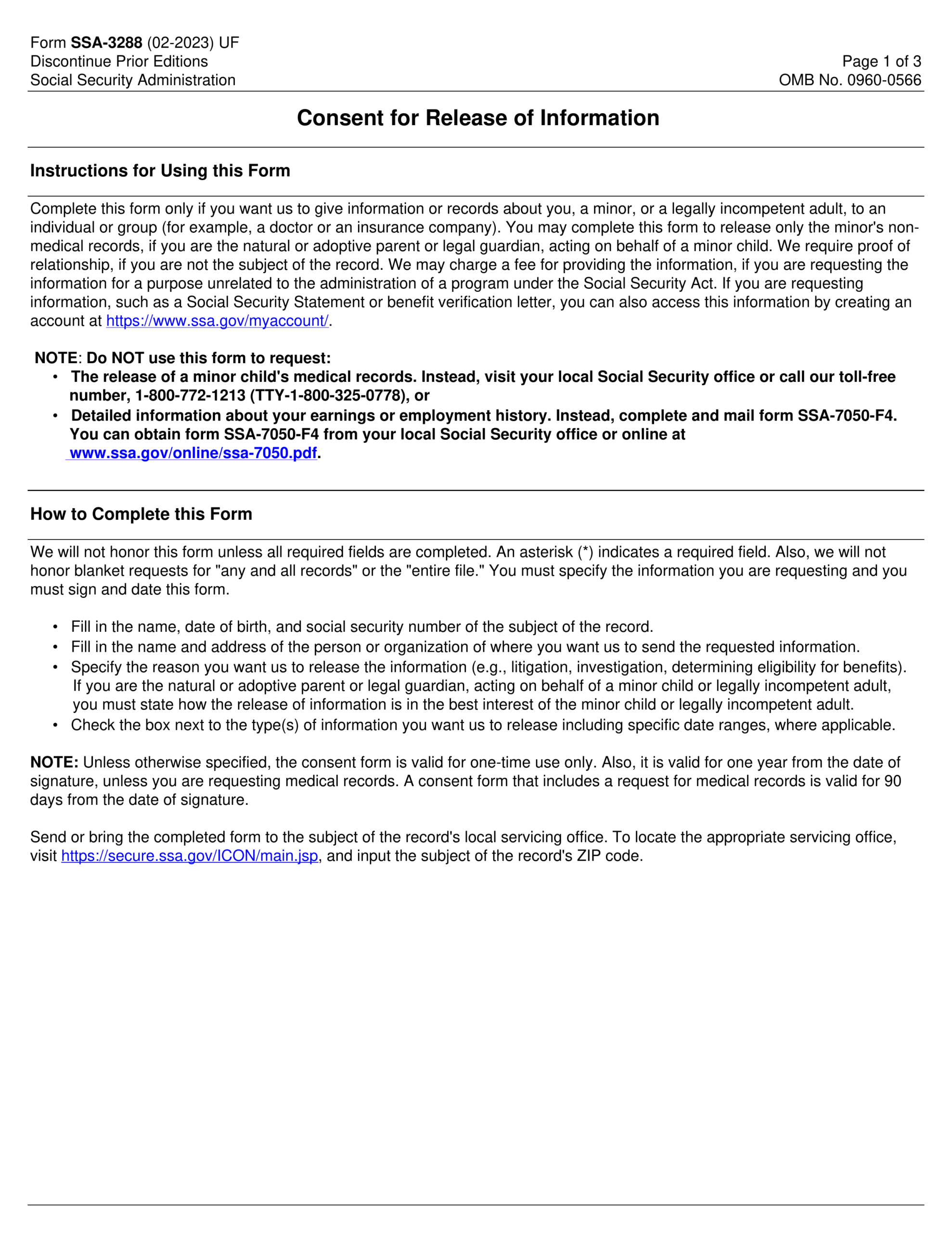 Form SSA 3288 2024 2025 Fill Forms Online PDF Guru
