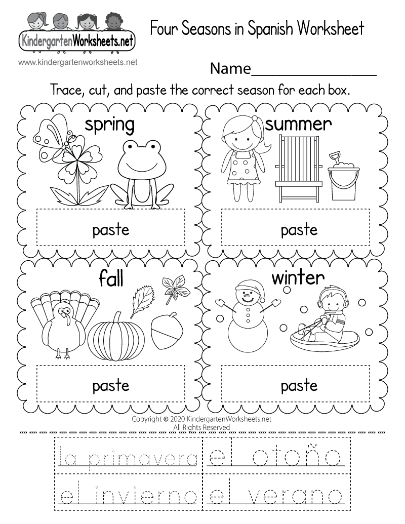 Spanish Worksheets Printable Free