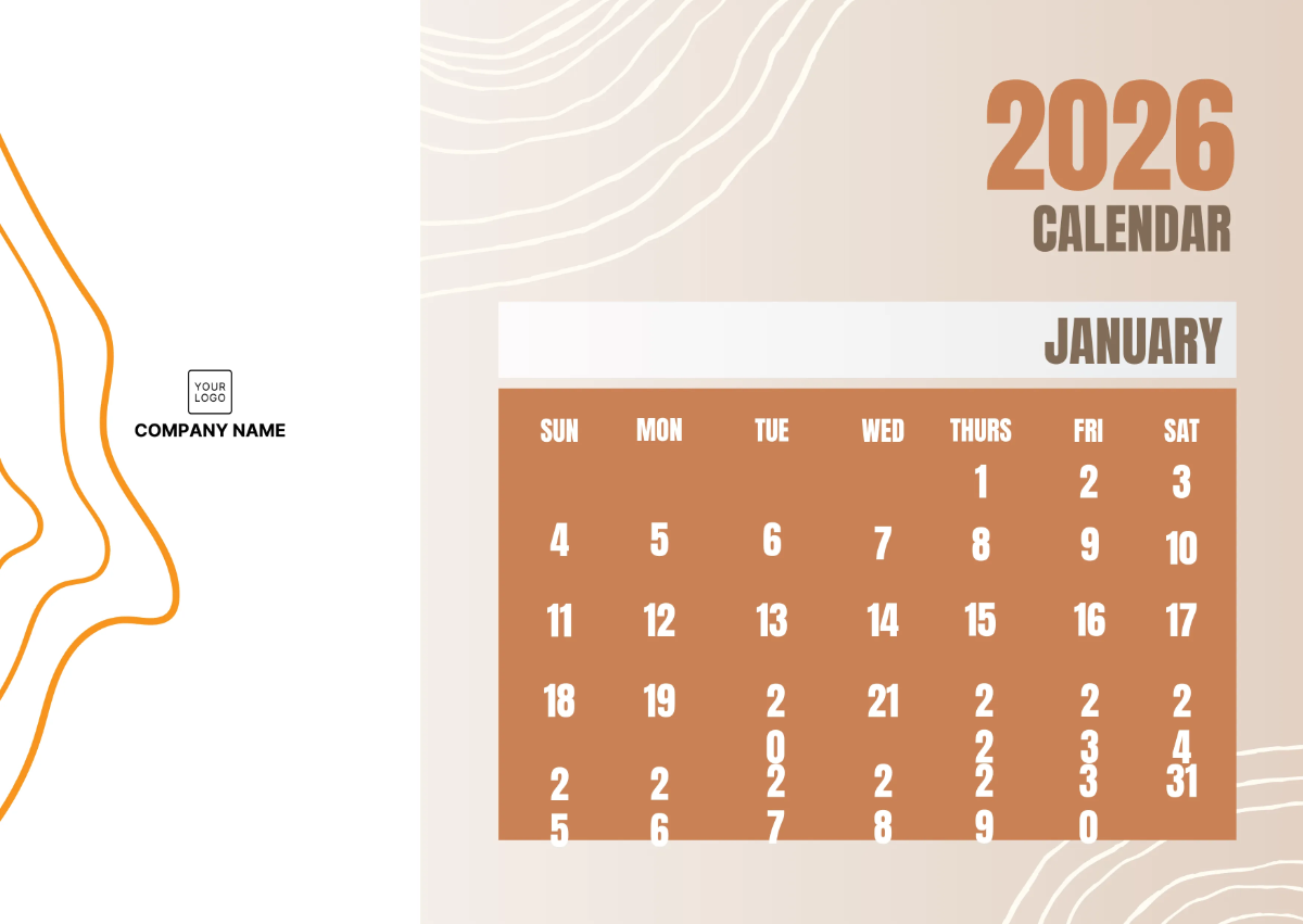 Edit Blank Calendar 2026 Printable