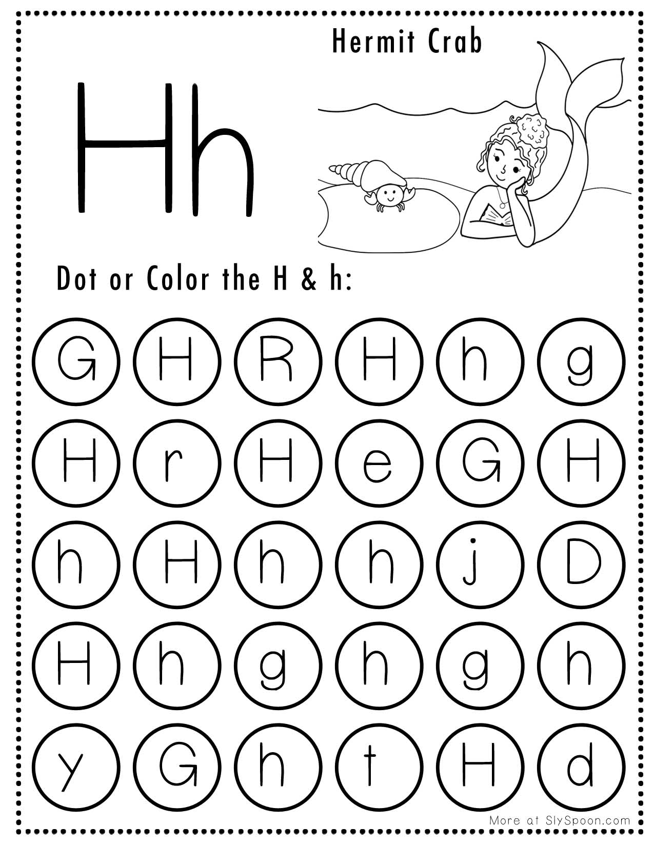 Printable Letter H Worksheets