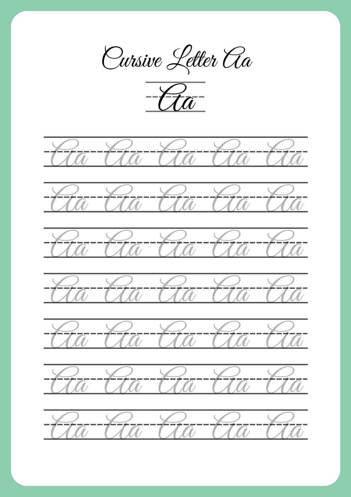 Create Printable Cursive Writing Worksheets