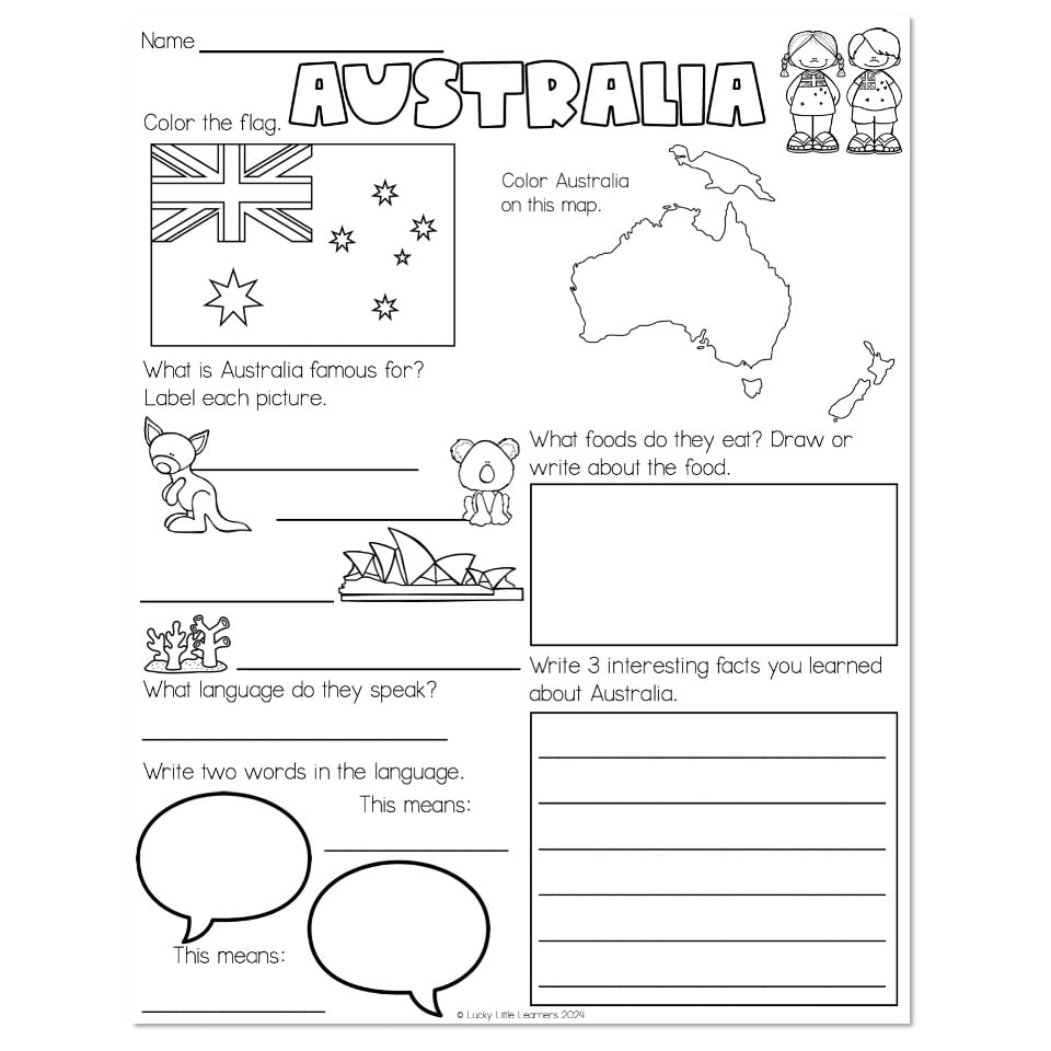 Free Australia Worksheet Download Free Australia Worksheet Png 