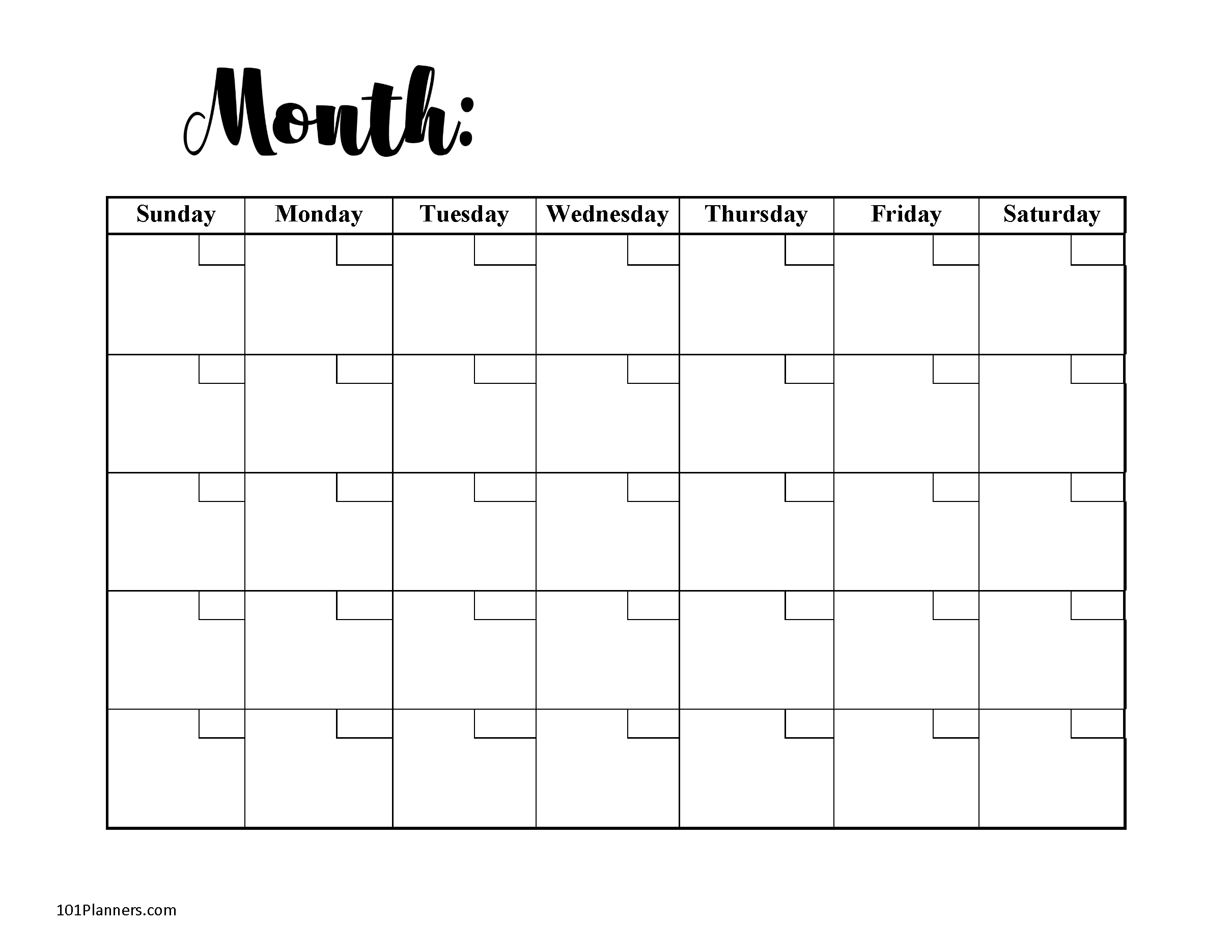 Best Printable Blank Calendar