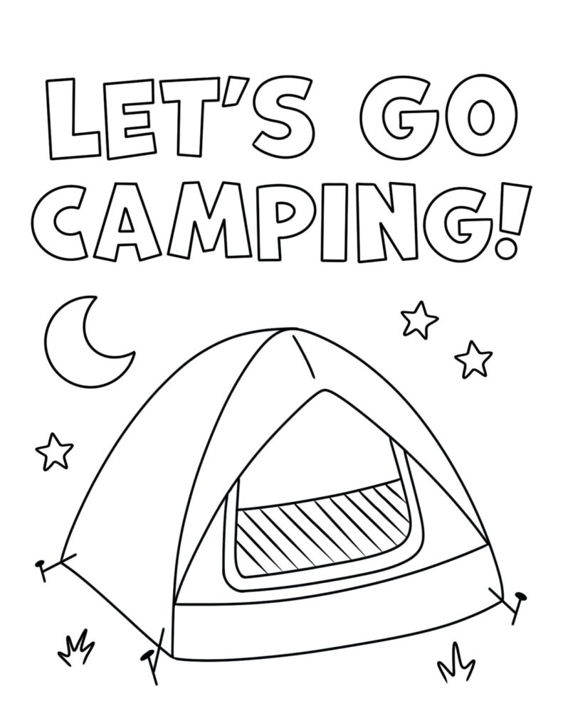 Camping Coloring Sheets Printable