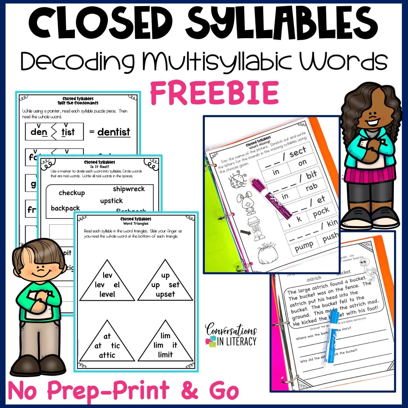Free Multisyllable Words Printable