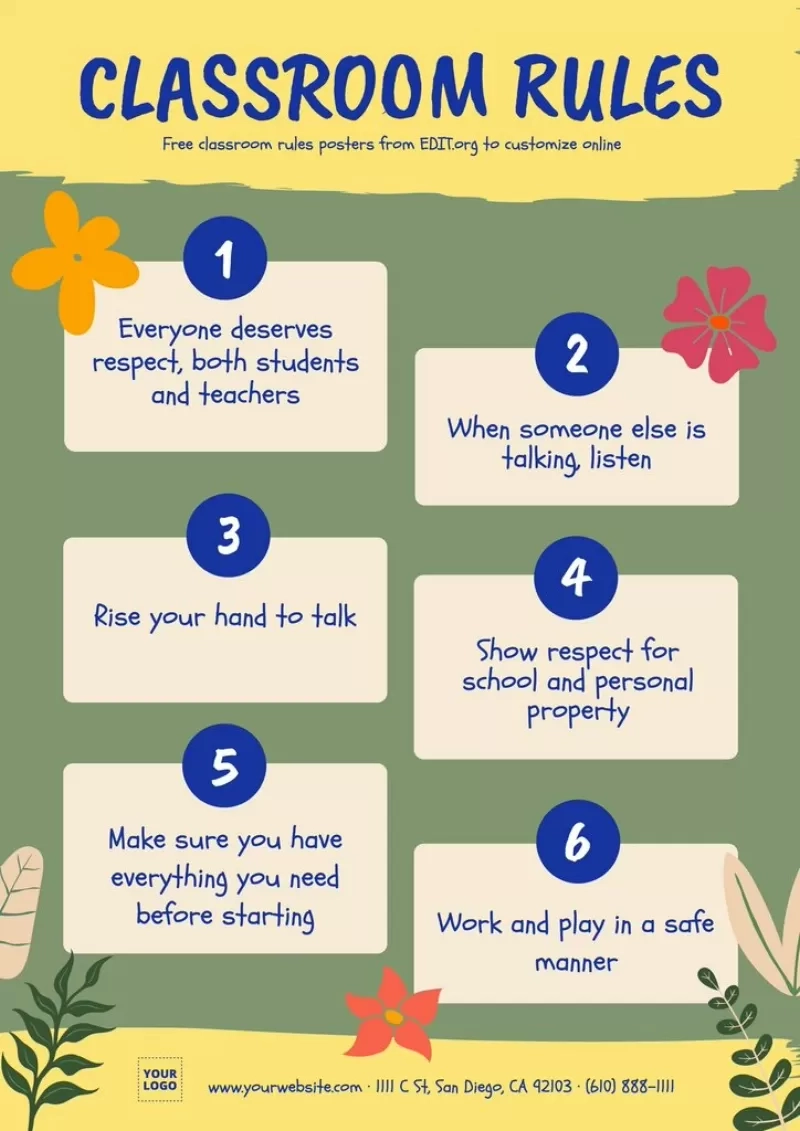 Free Printable Classroom Rules Pdf