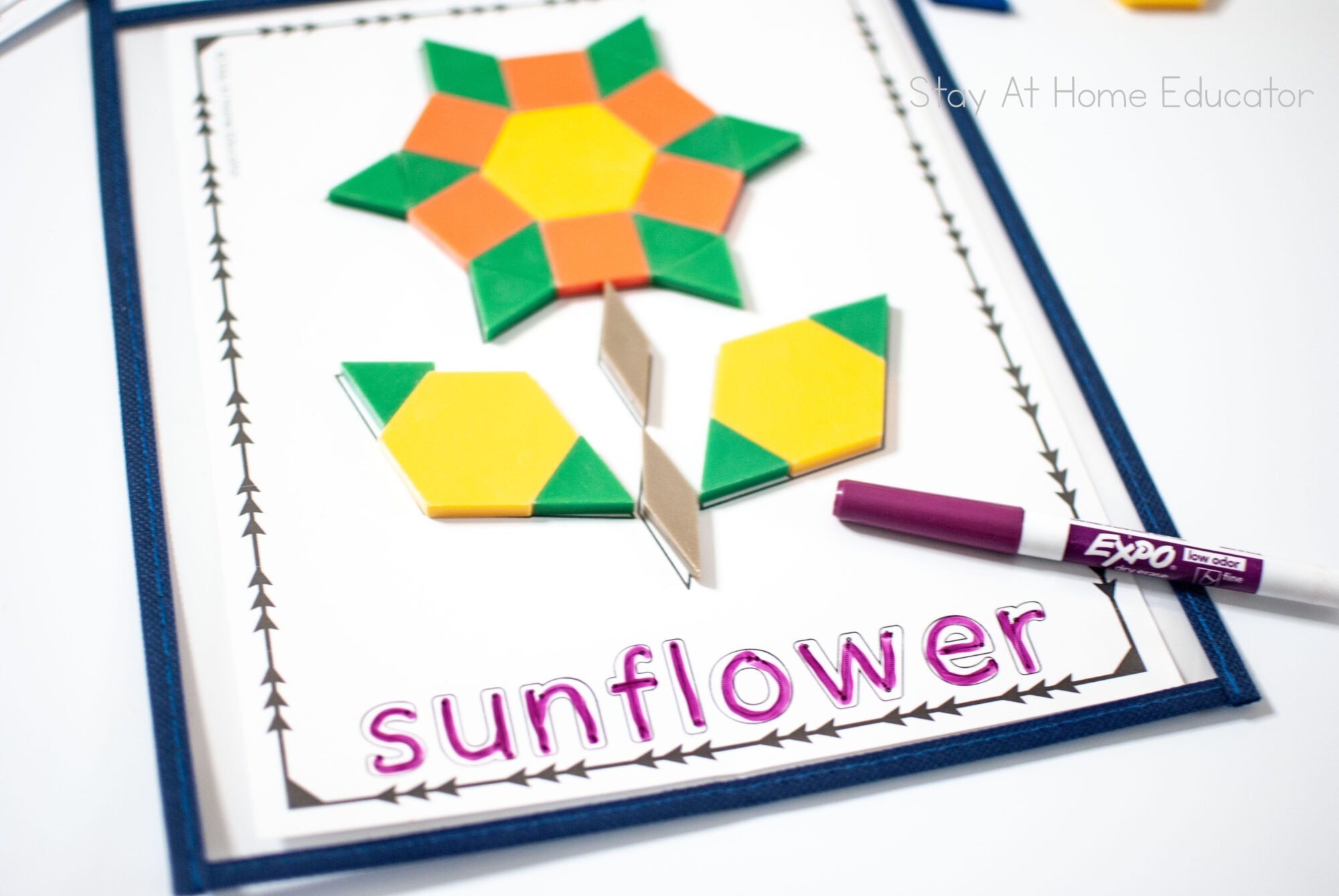Free Fall Pattern Block Mats Stay At Home Educator