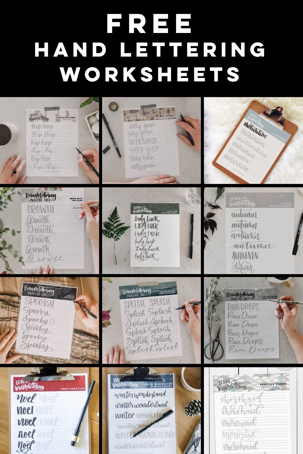 Free Hand Lettering Worksheets Lemon Thistle