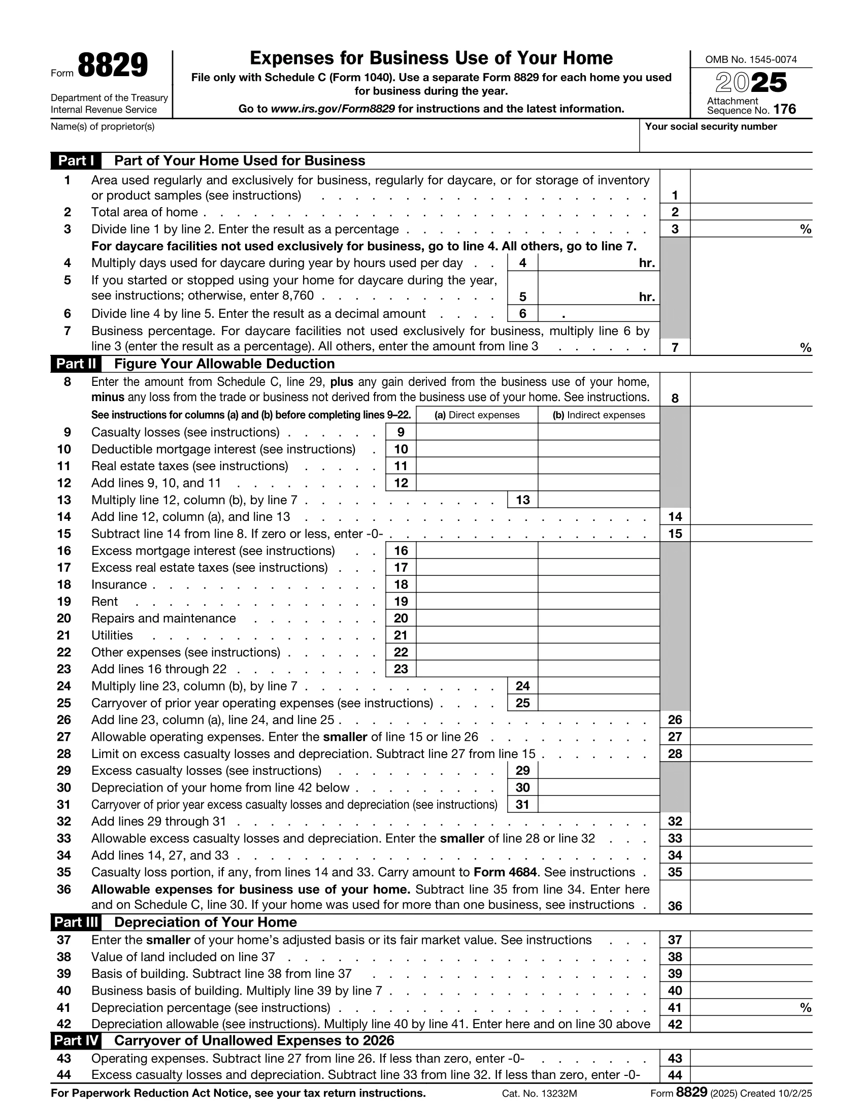 How To Fill Out Form 8829
