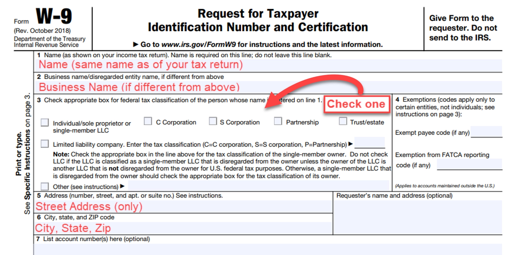 W 9 Form 2025 Irs
