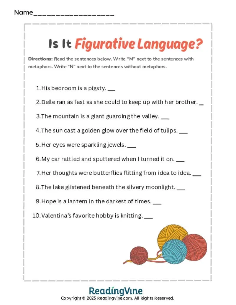 Free Printable Language Worksheets