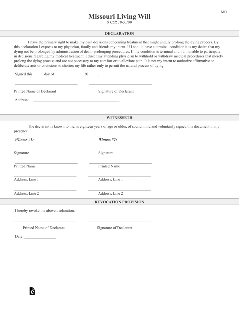 Living Will Forms Free Printable Pdf
