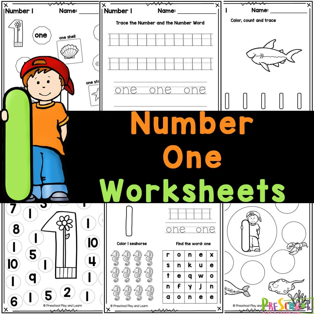 Number 1 Pre K Worksheet Free Printable