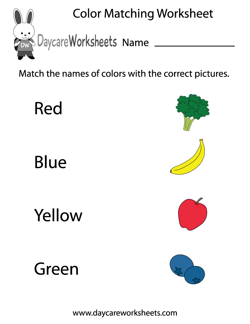 Free Printable Color Worksheets For Toddlers