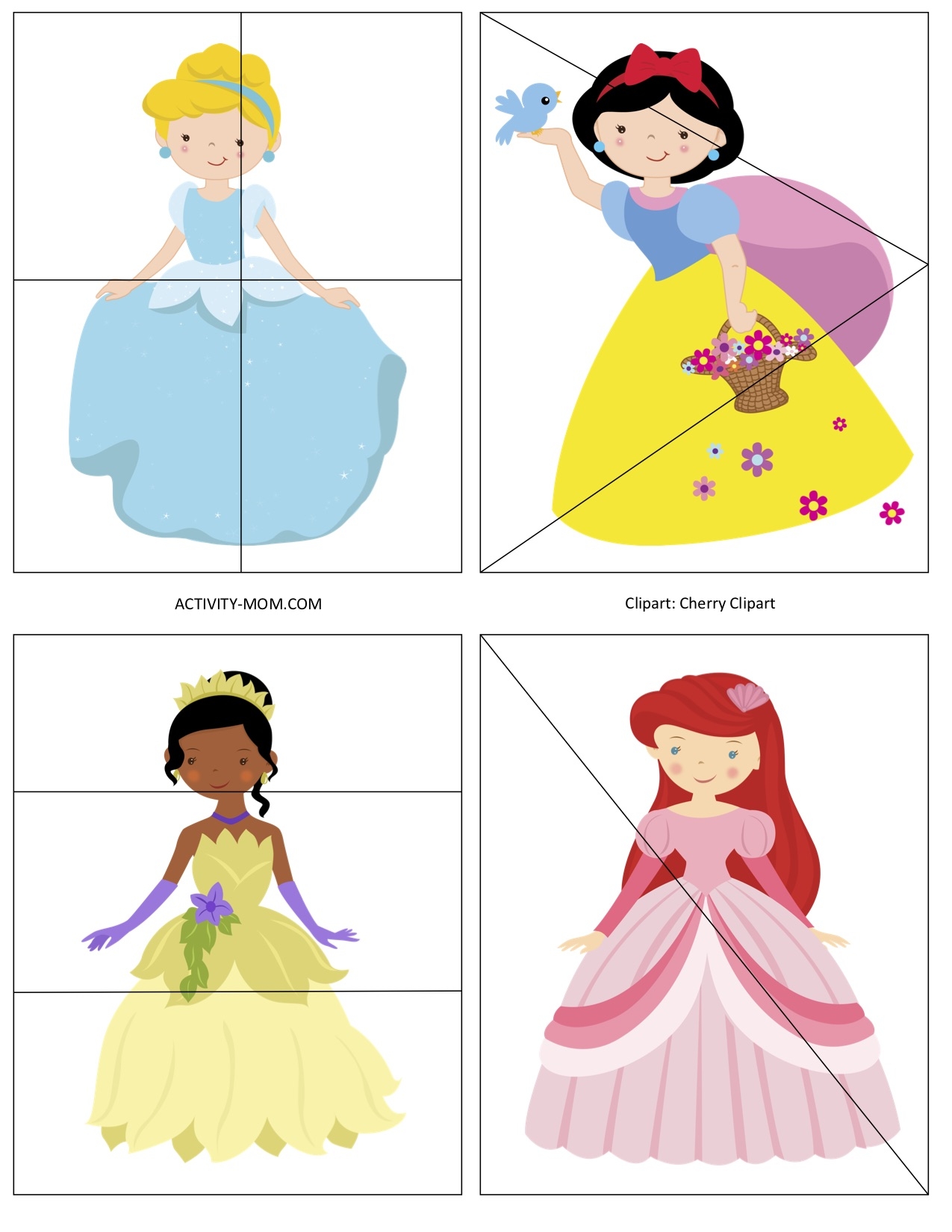 Free Printable 4 Piece Puzzles For Kids The Activity Mom