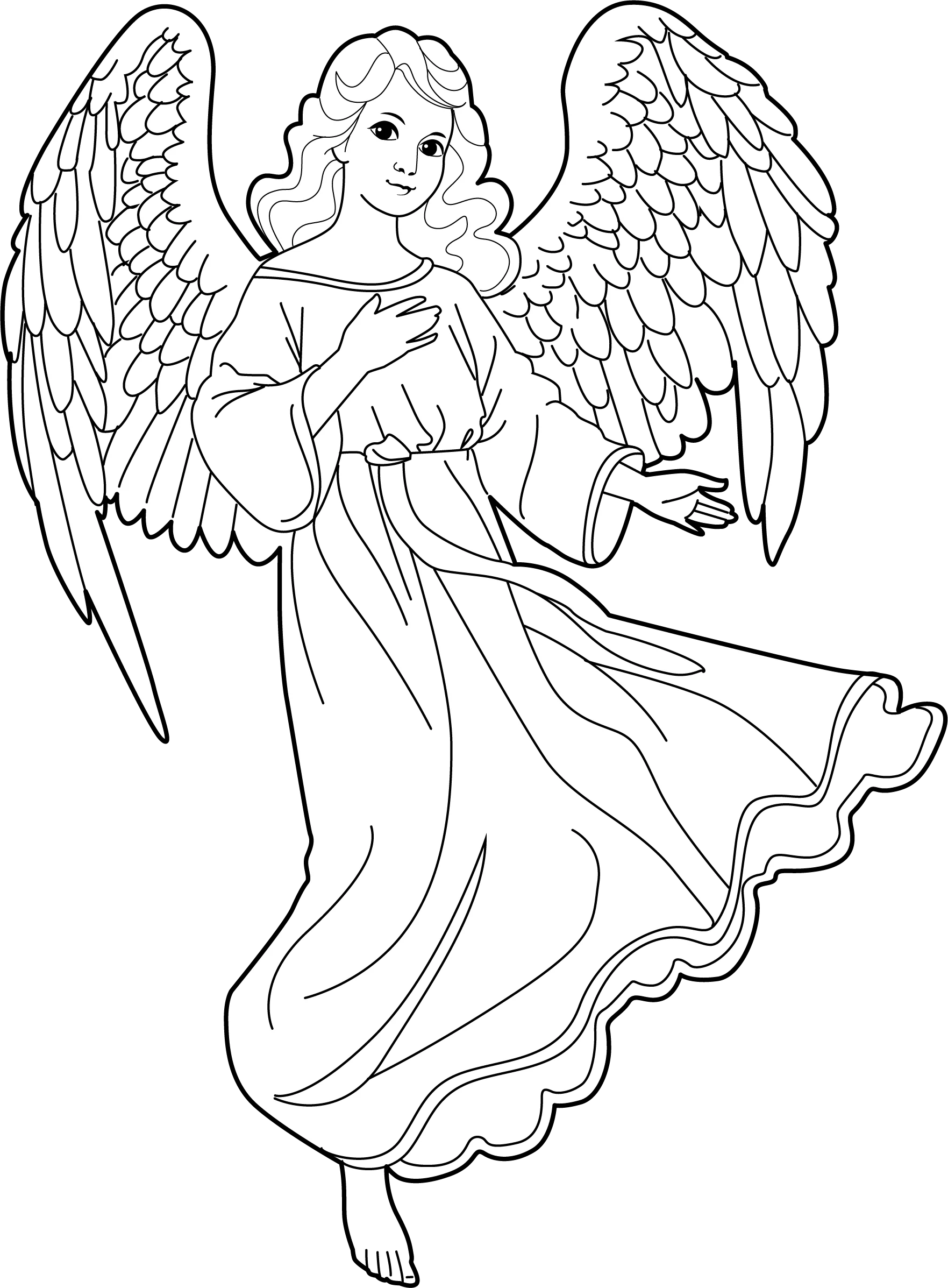 Free Printable Angel Coloring Page