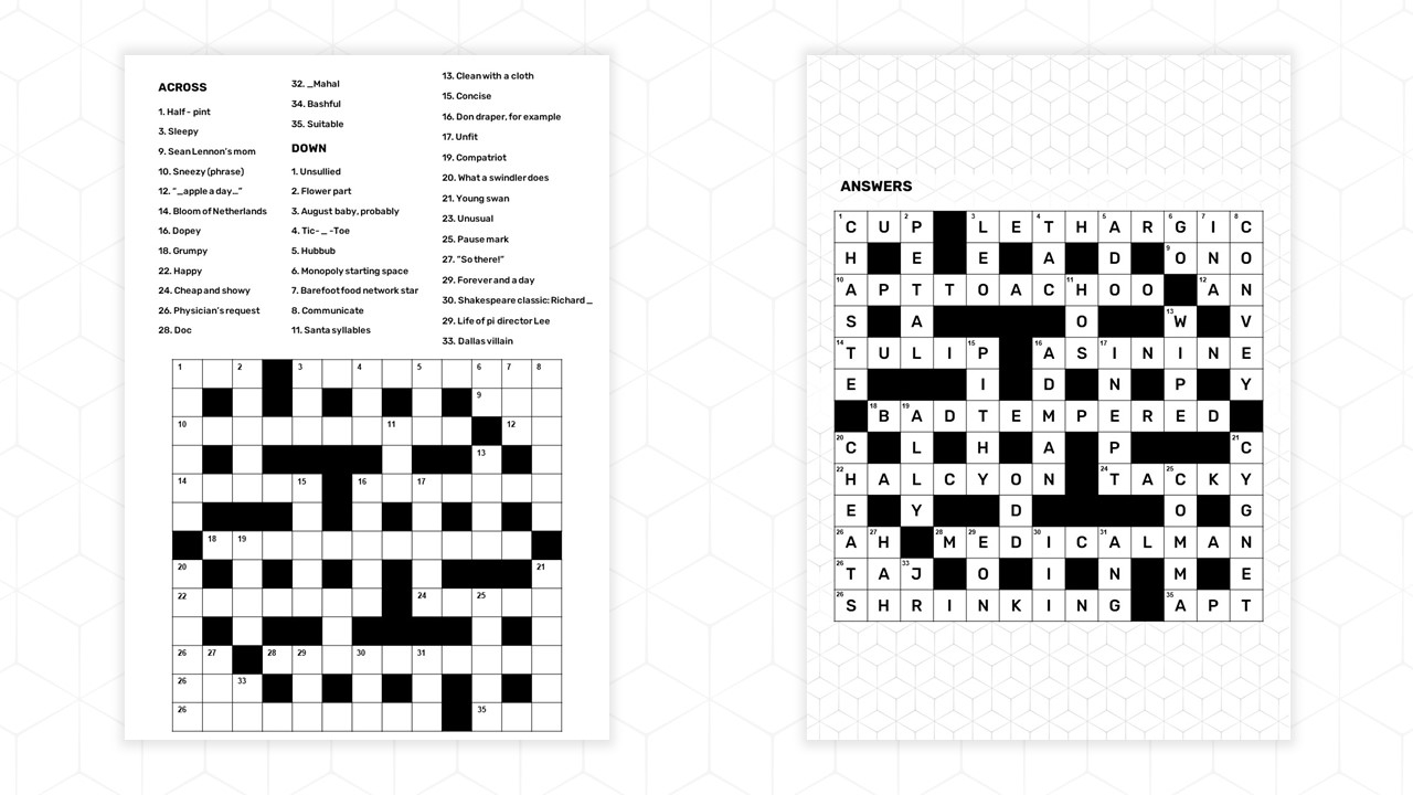 Free Printable Crossword Puzzle Template PPT amp Google Slides