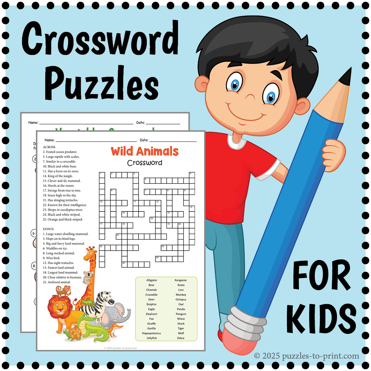 Kids Printable Crossword Puzzles Free Age 10