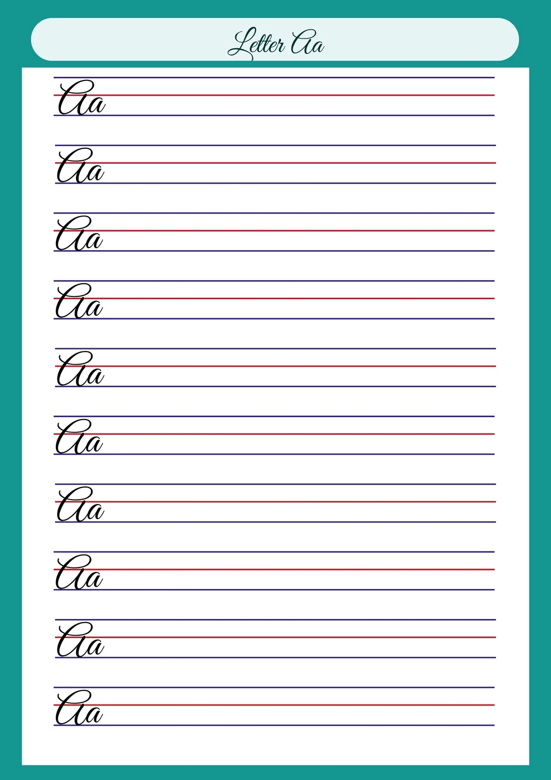 Printable Cursive Worksheets For Adults