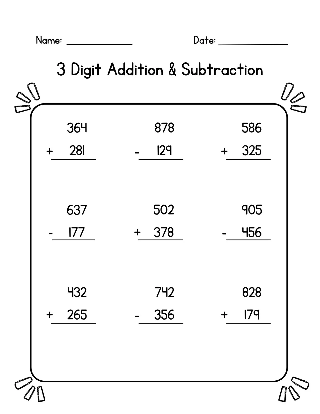 Free Printable Customizable Math Worksheets Canva