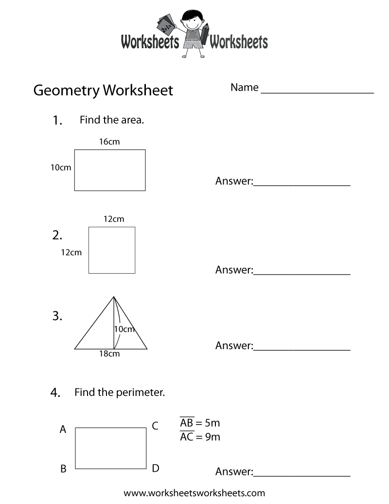 Geometry Worksheets Free Printable Pdf