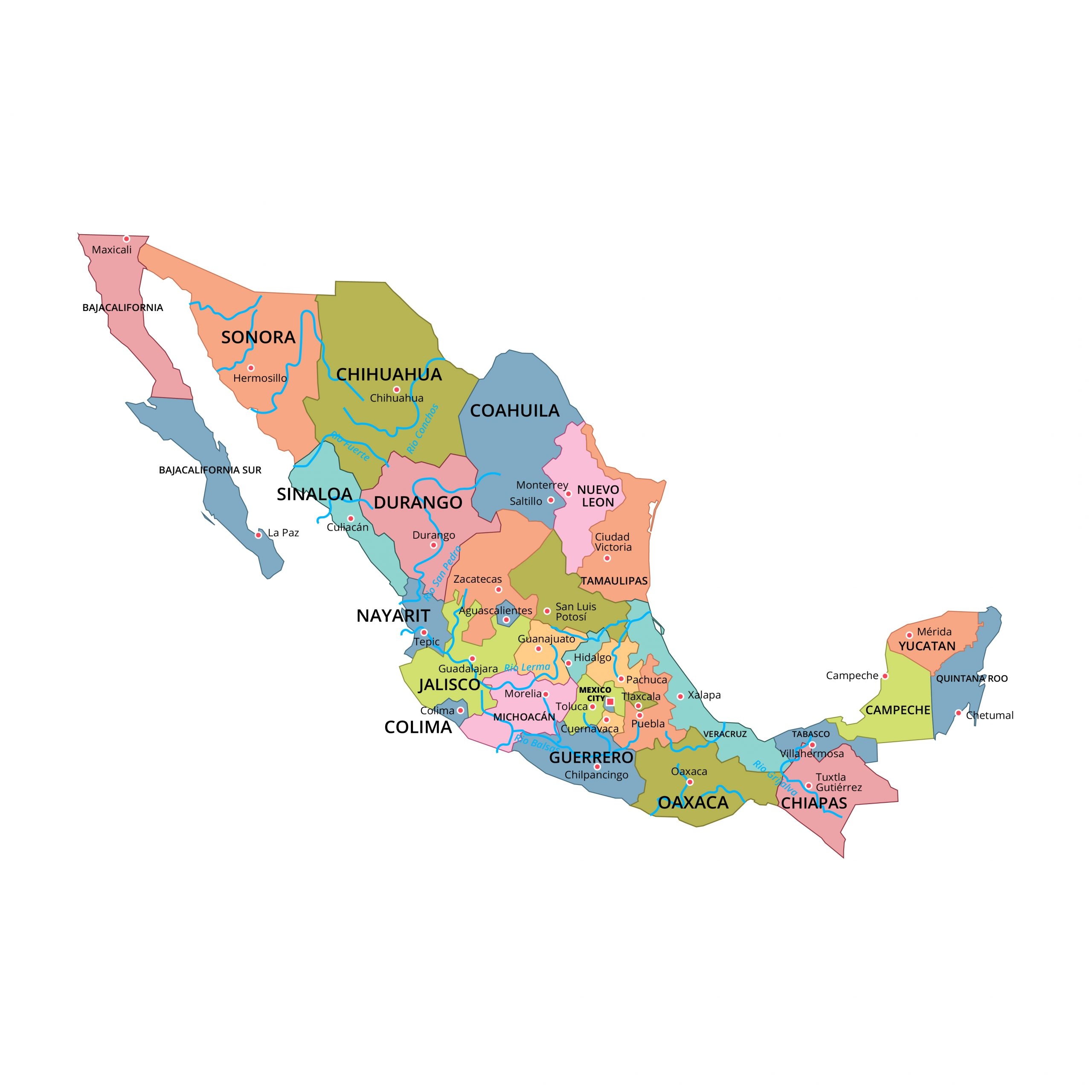 Mexico Map Free Printable