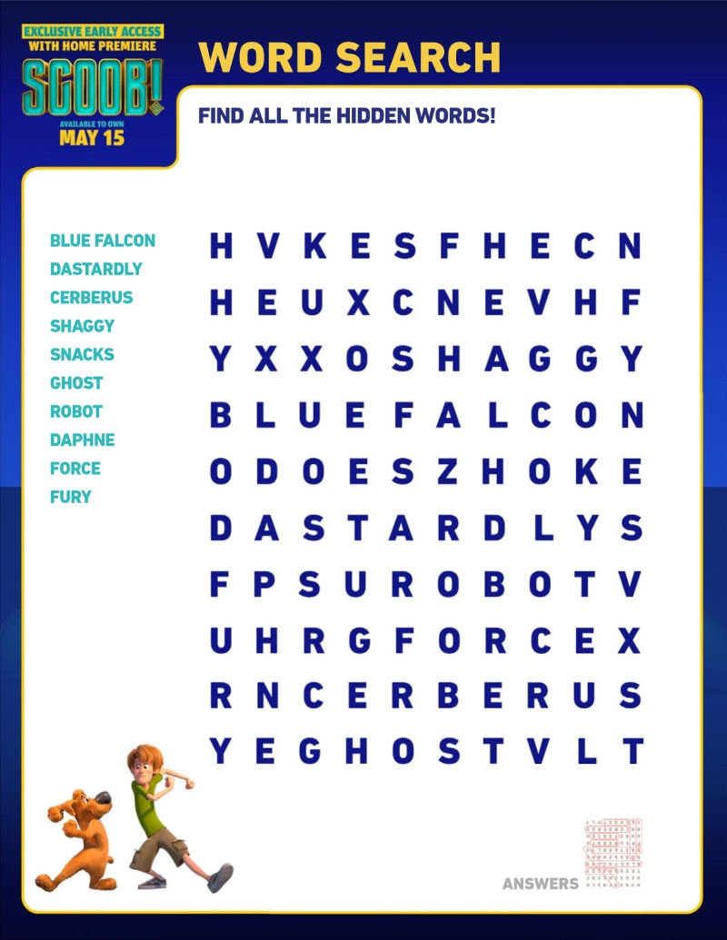 Printable Puzzles Free Scooby Doo Crossword