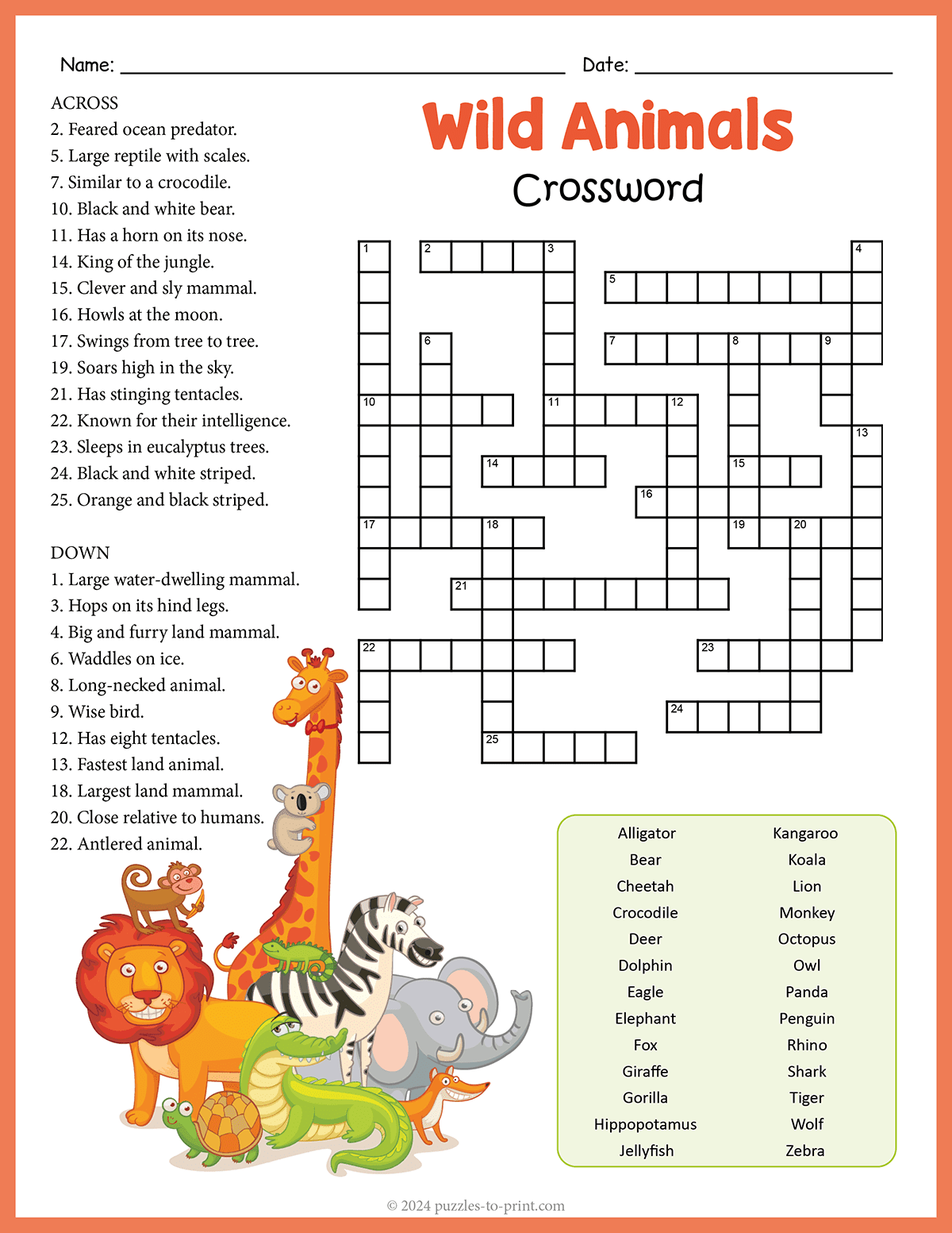Well Reagle Crossword Puzzles Printable