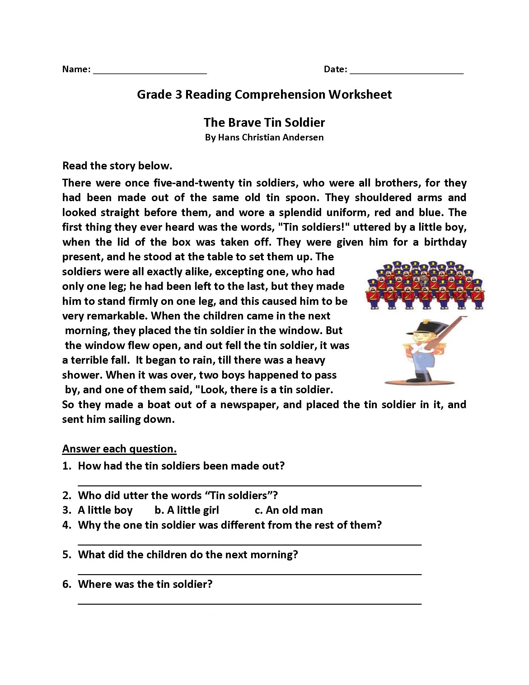 Free Reading Worksheet For 3rd Graders To Print Out Download Free 