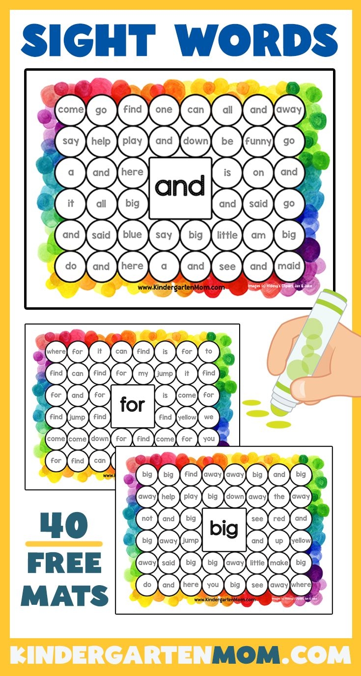 Dab It Sight Words Free Printable Worksheets