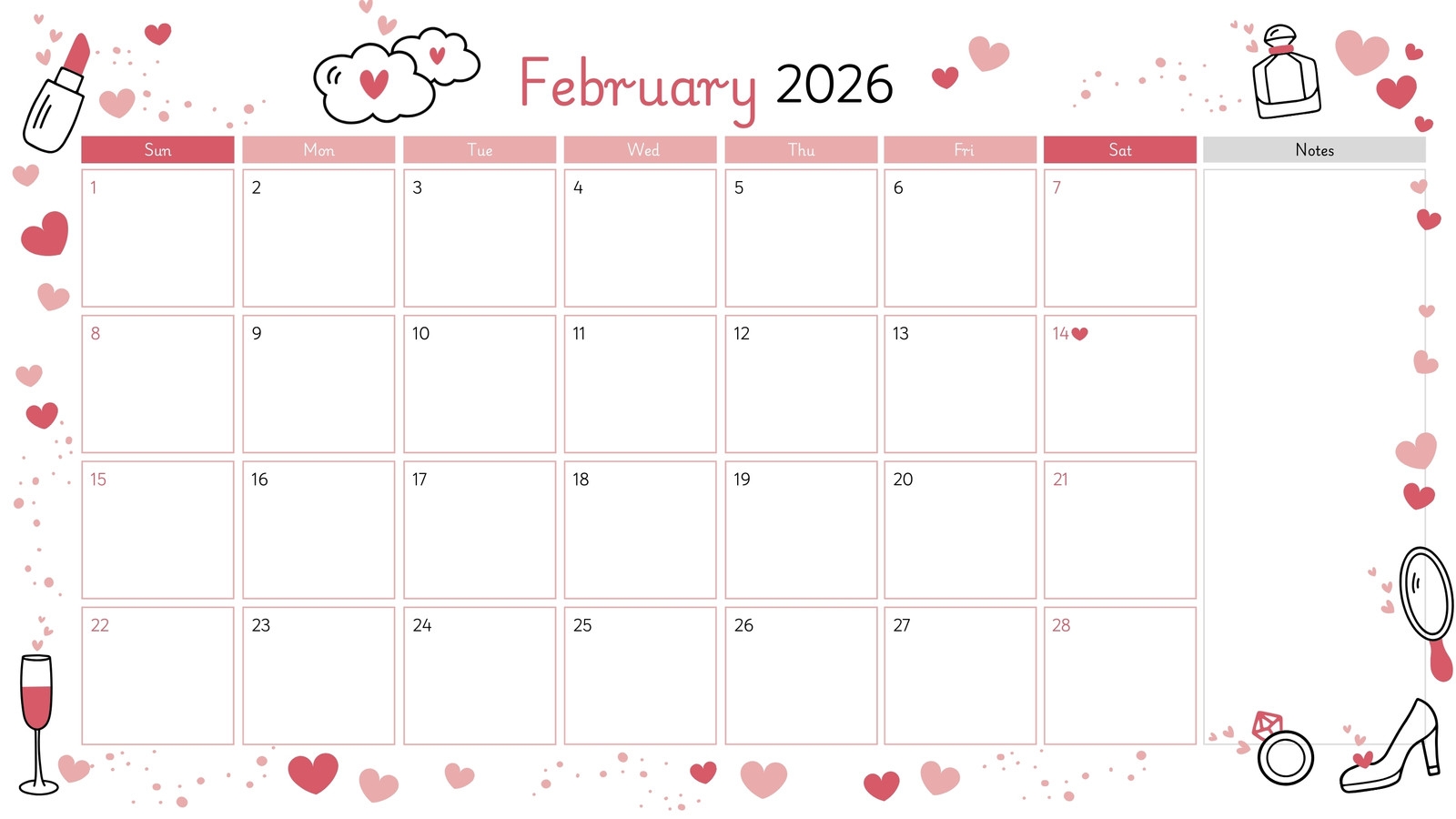 February 2026 Calendar Page