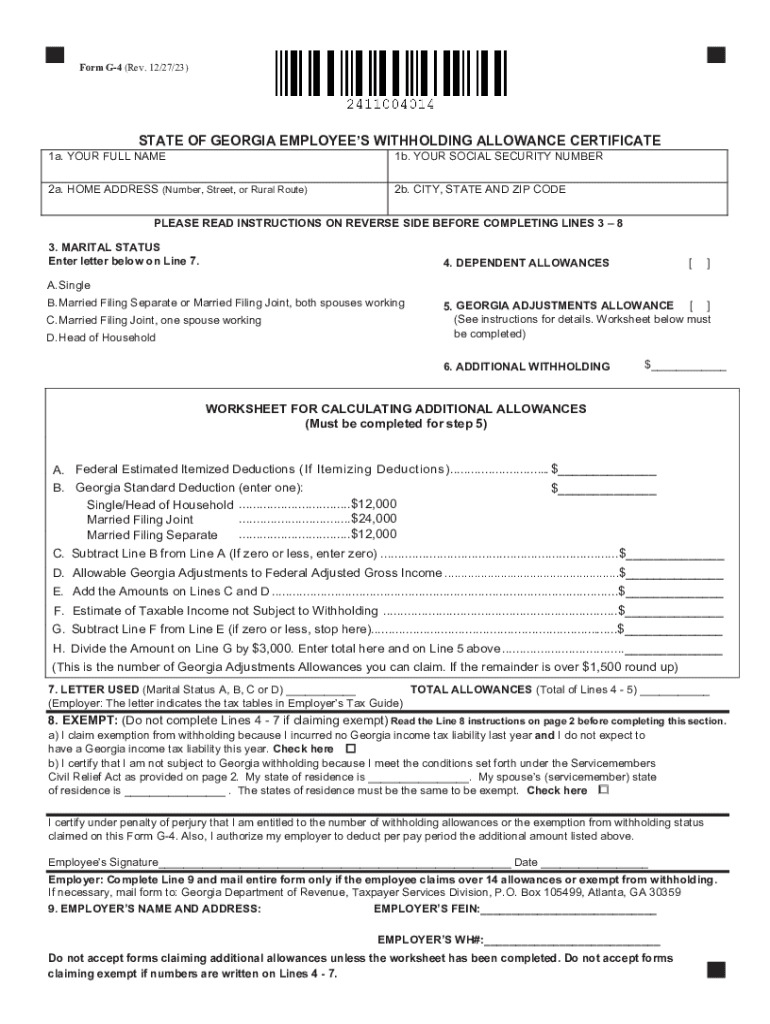 Georgia G4 Form 2025