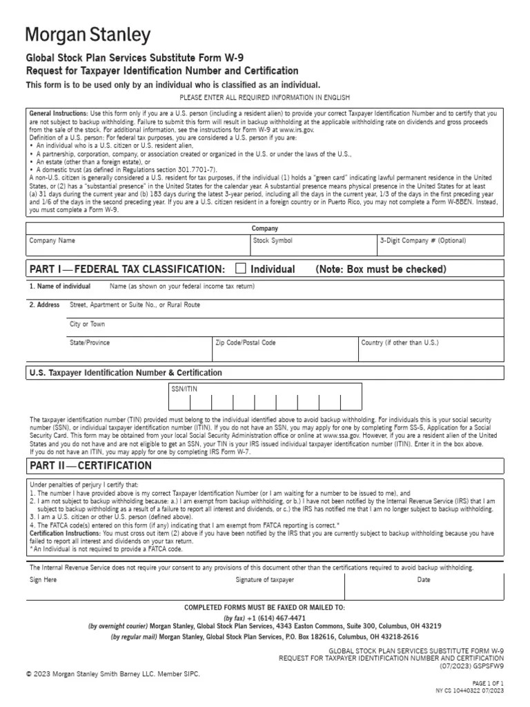 W9 Form Oklahoma