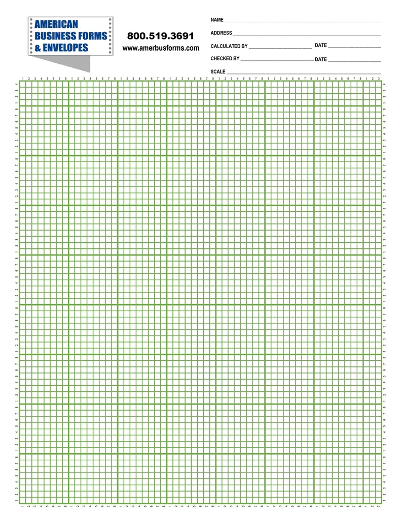 Printable Pdf A4 Size Graph Paper Green