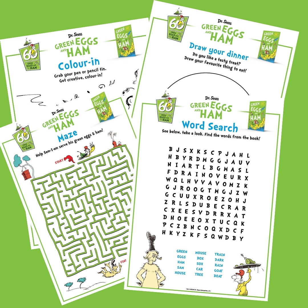Green Eggs And Ham Activity Sheets HarperCollins Children s Books