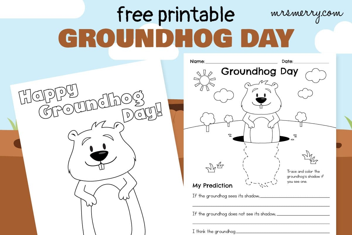 Groundhog Day Free Printable amp Coloring Page Mrs Merry