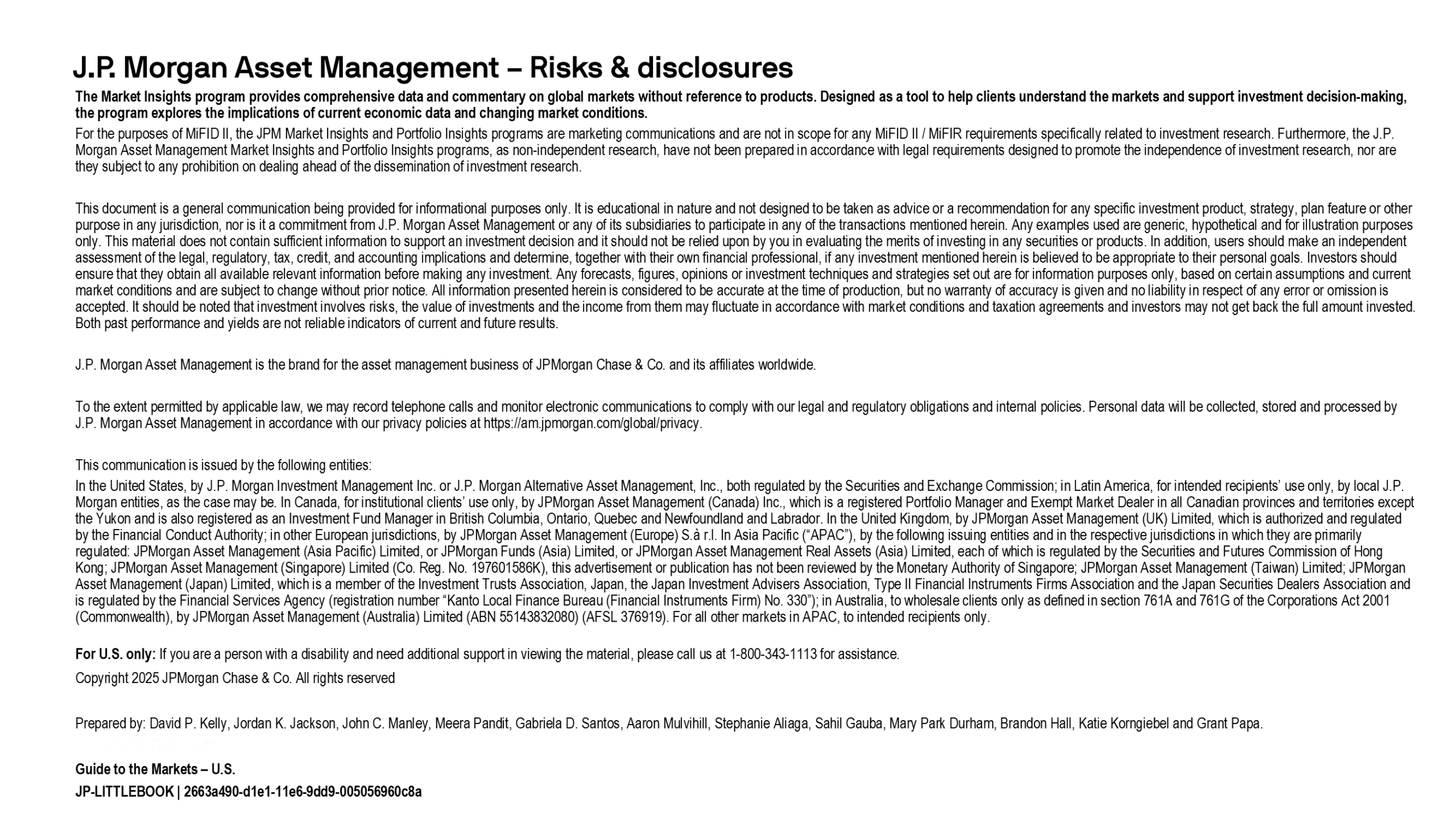 Guide To The Markets J P Morgan Asset Management