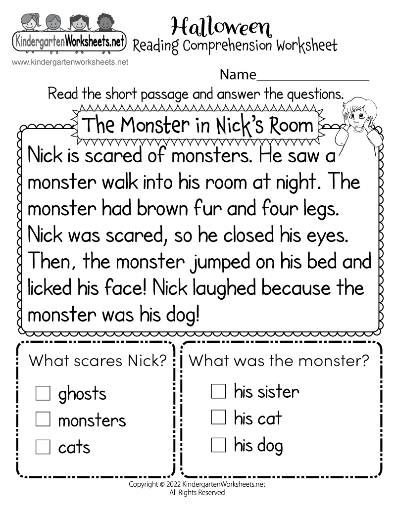 Reading Comprehension Worksheets Printable
