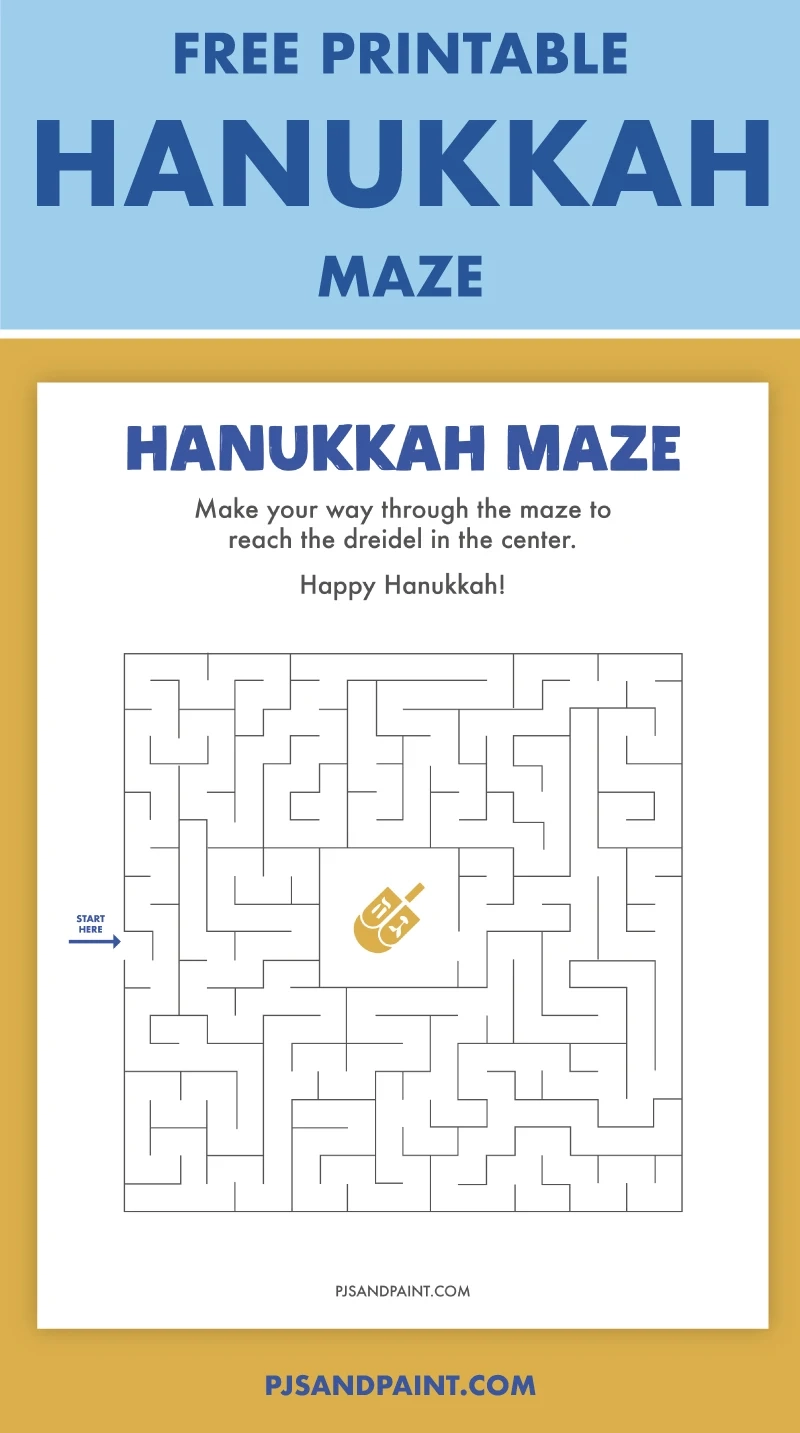Hanukkah Maze Free Printable Game Pjs And Paint