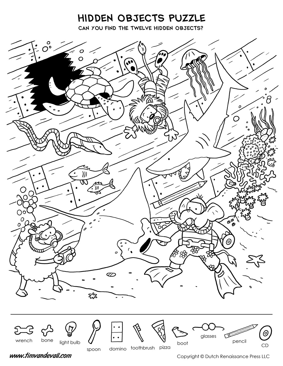 Hidden Object Worksheet Printable Numbers