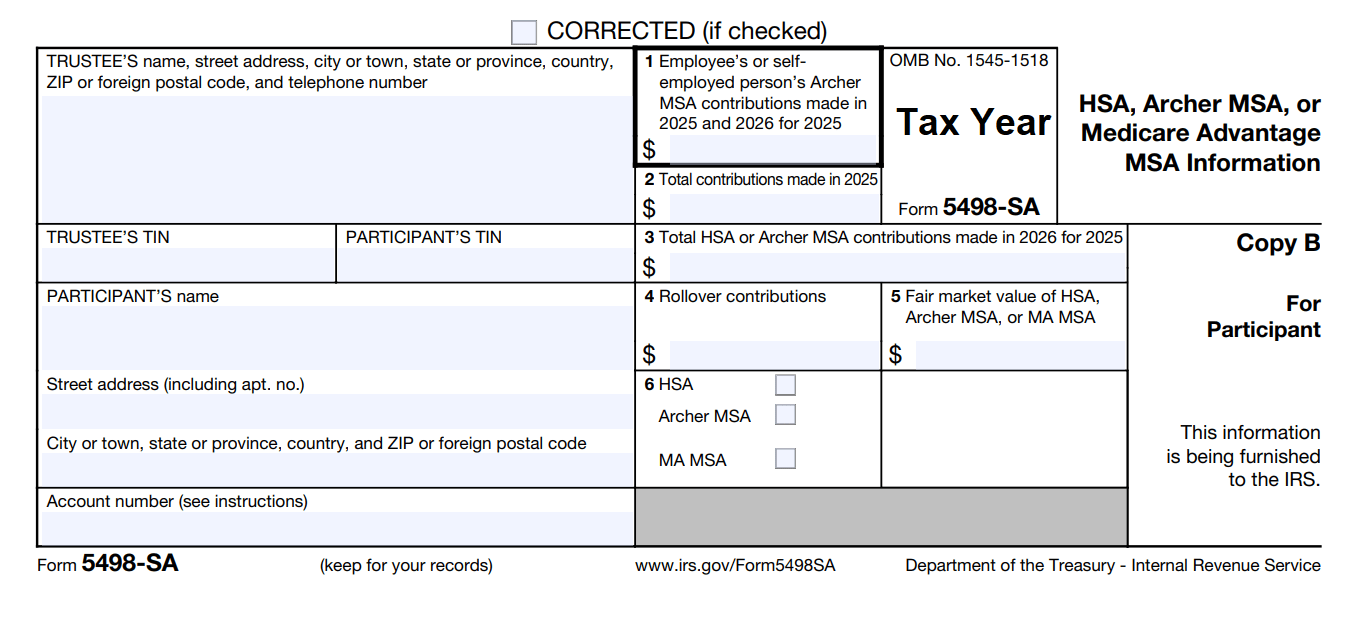 Irs Form For Hsa Distributions