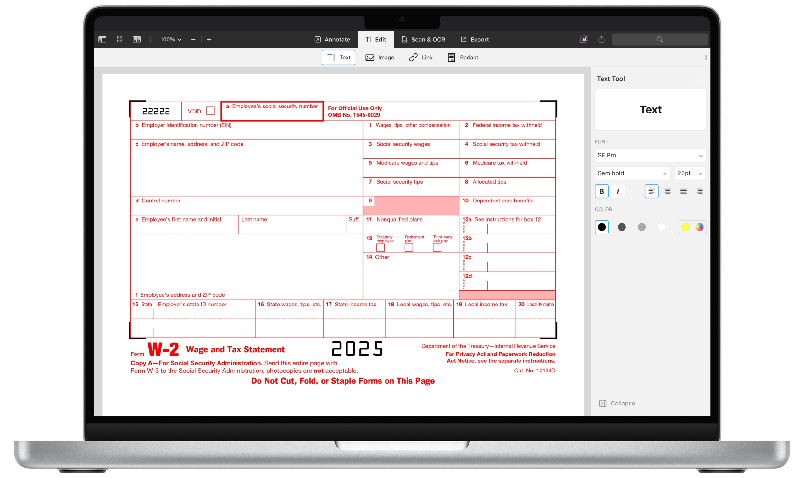 Form W2 For 2025