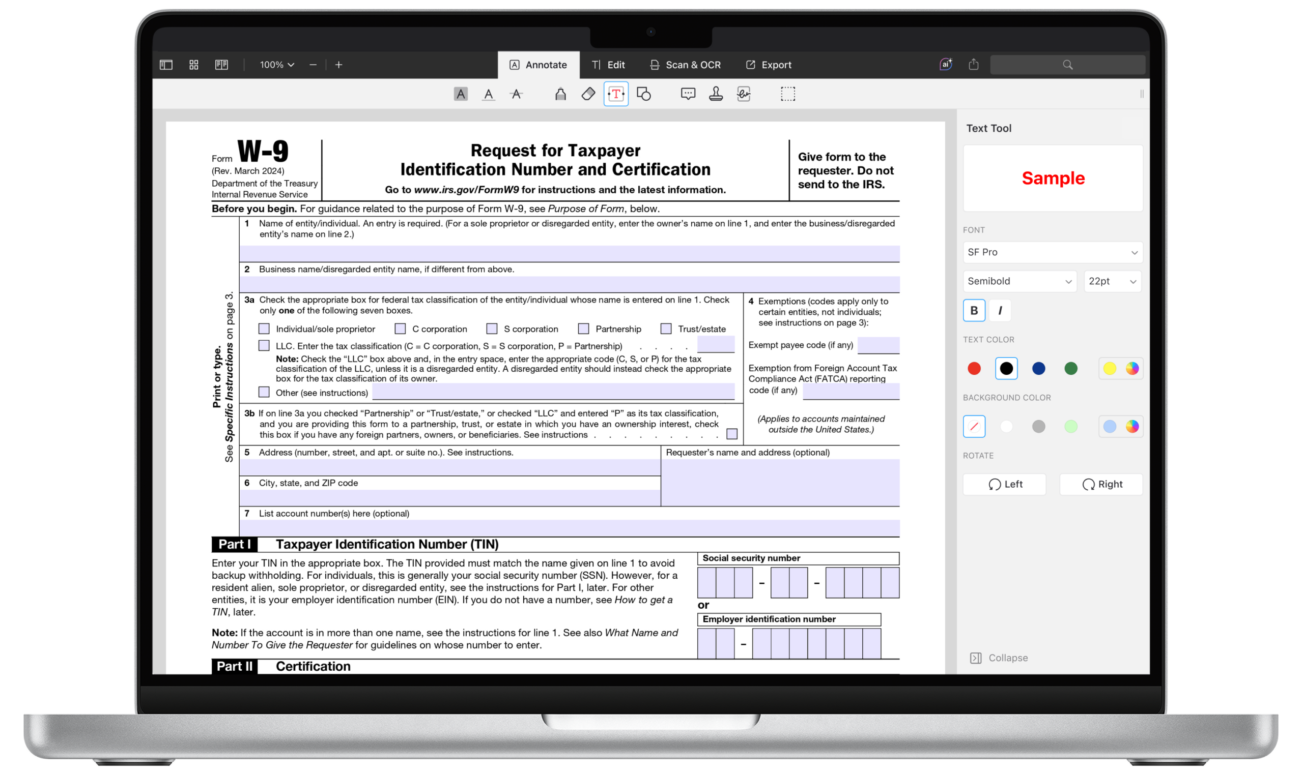 Irs W9 Form 2025 Pdf