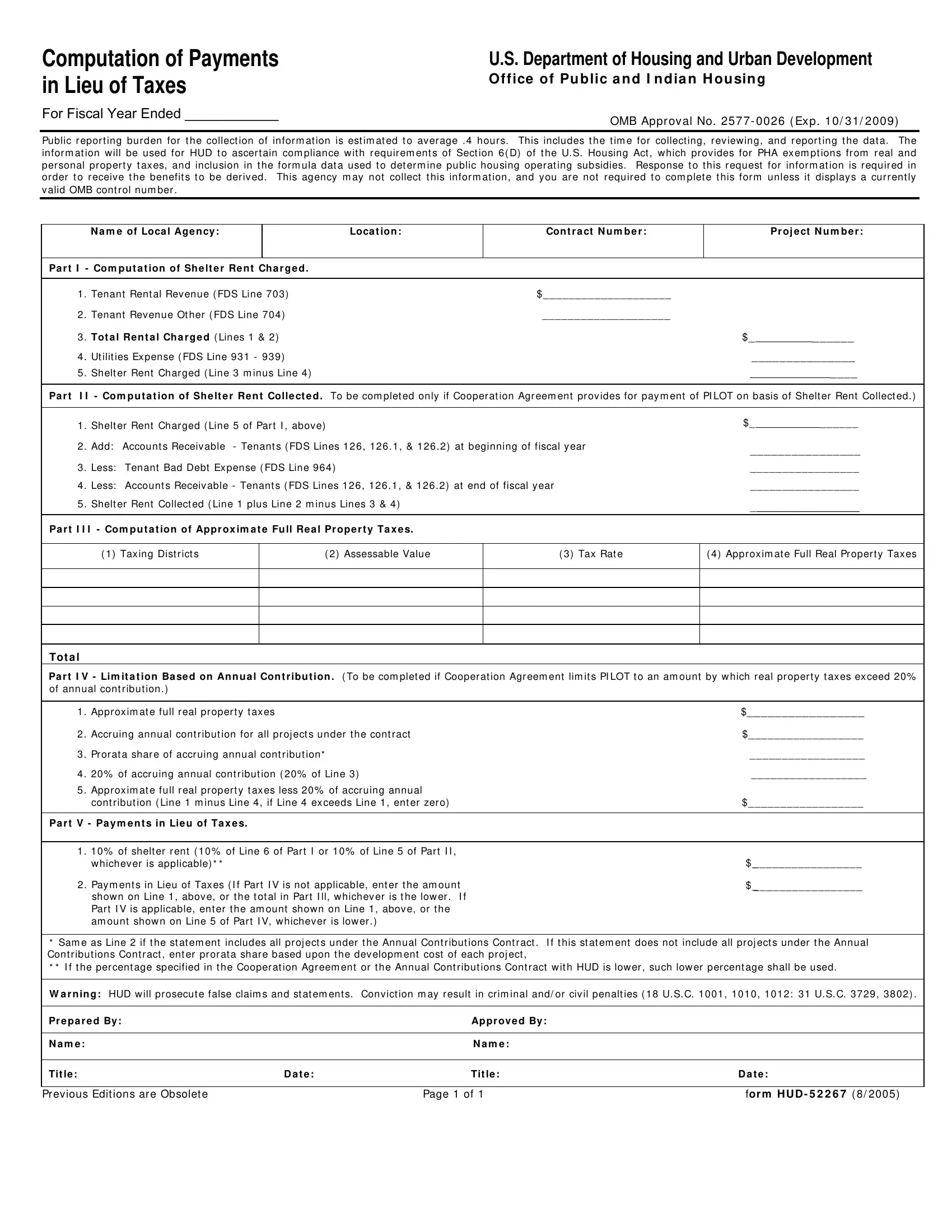 Hud 52267 Form Fill Out Printable PDF Forms Online