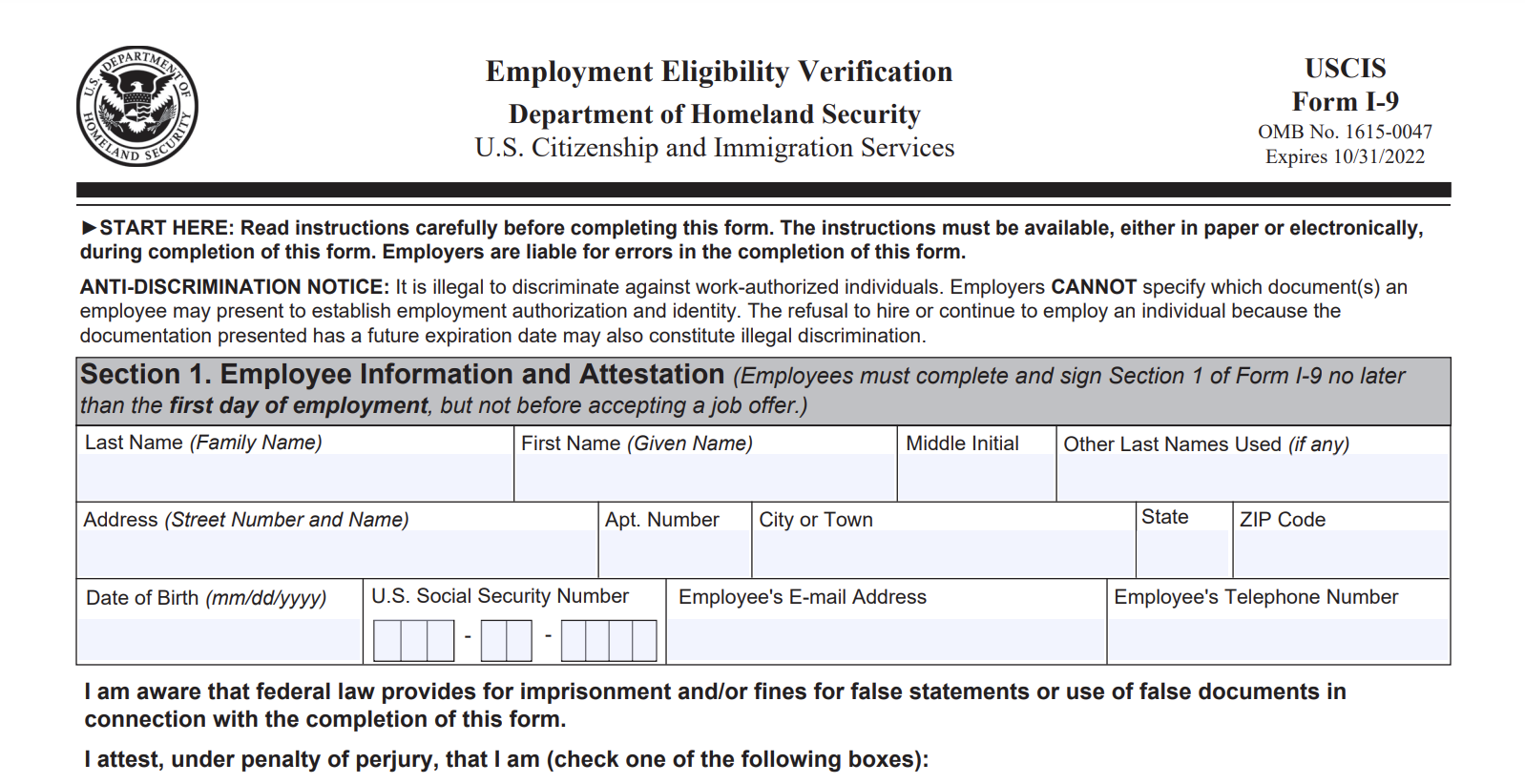 Irs I 9 Form 2025 Spanish