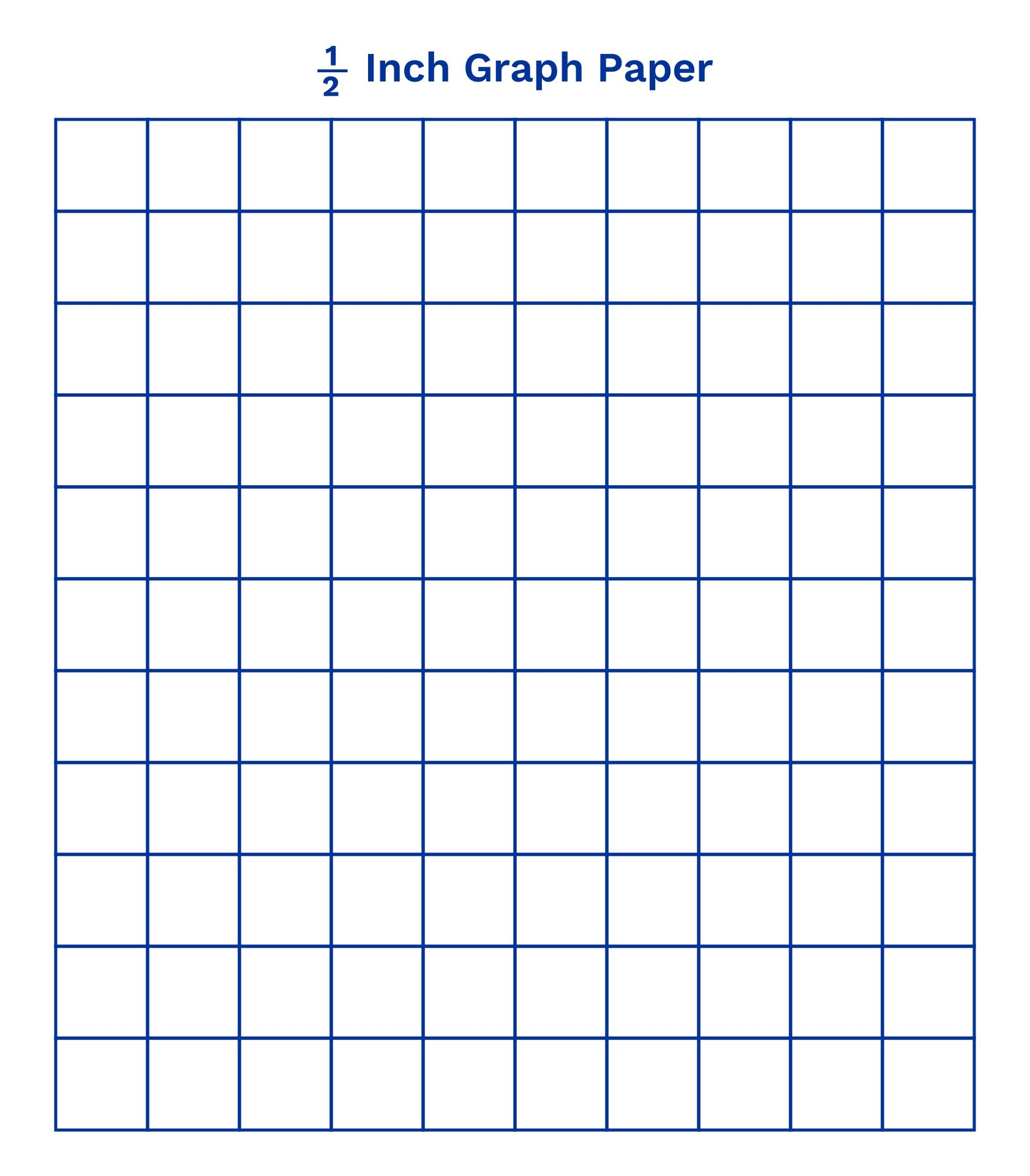 Half Inch Printable Graph Paper