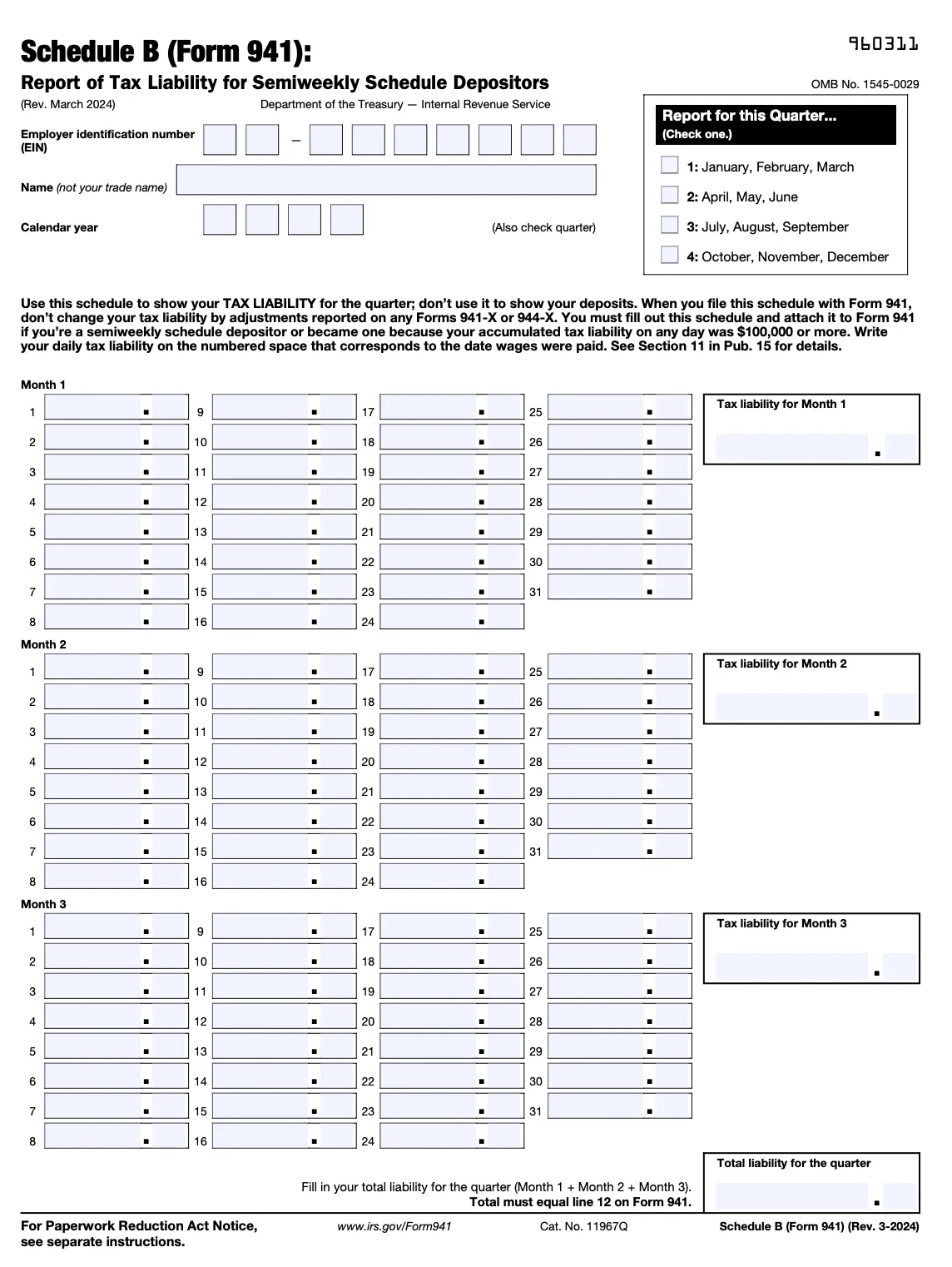 Instructions For Filling Out Form 941 Schedule B Pilot Blogs 