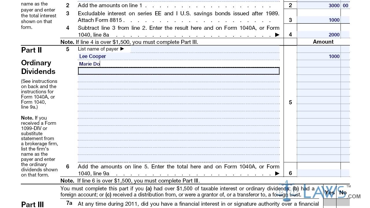 Schedule B Form 1040 2024
