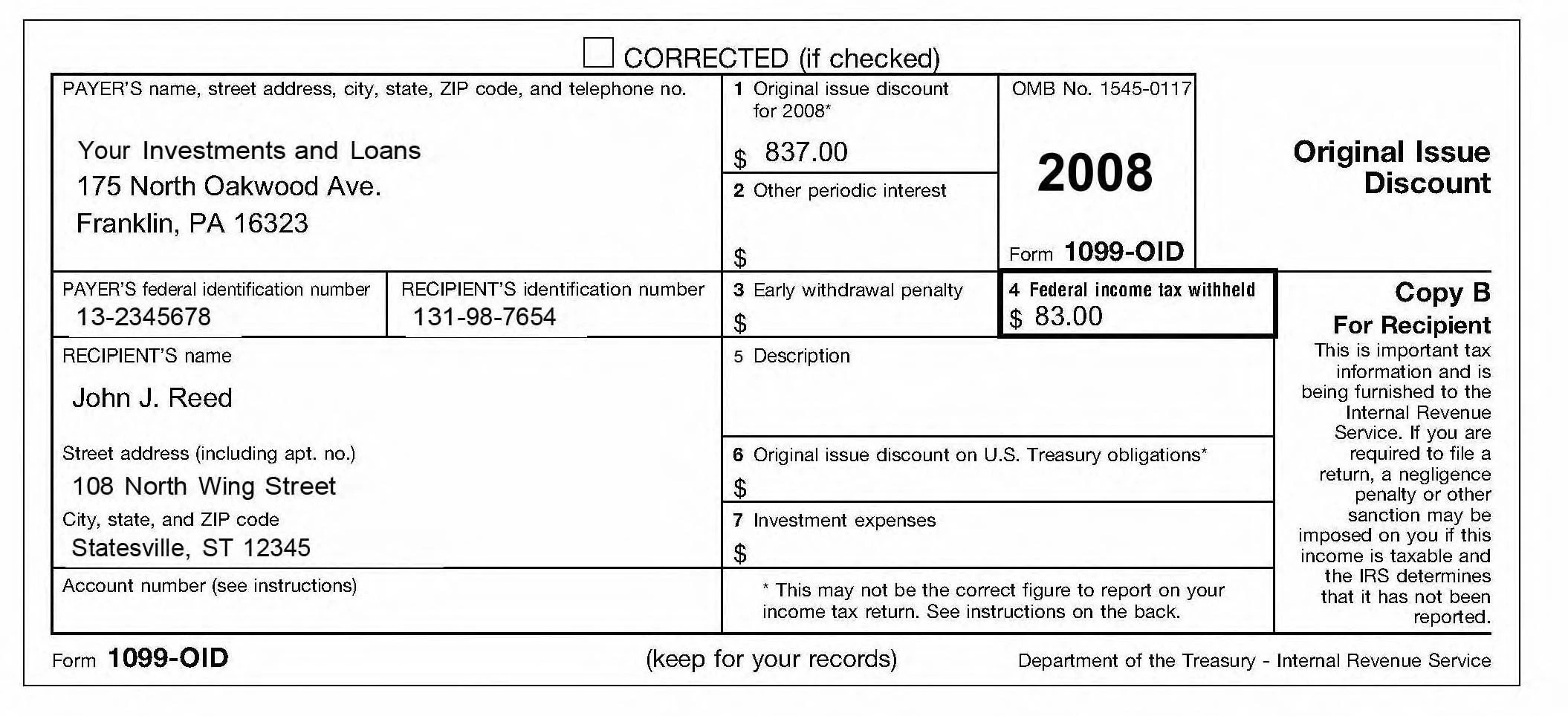 IRS Form 1099 old Automated Document Processing Vantage Document AI